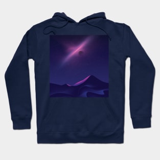 Science Fiction Desert Art at Night Time Hoodie